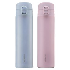락앤락 데일리 슬림핏 원터치 텀블러, 블루, 바이올렛, 400ml, 2개