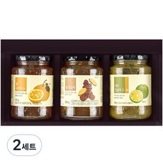 ORGA 액상차 3종 혼합 선물 세트, 2세트, 꿀 생강차 550g + 꿀 유자차 550g + 청귤차 550g