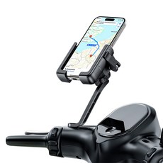 Baseus GoTrip系列自行車摩托車手機支架後照鏡側, 黑色, 1個