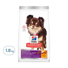 Hill's 希爾思 SCIENCE DIET 小型及迷你成犬狗糧 敏感胃腸與皮膚, 雞肉, 1.81kg, 1袋
