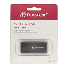 Transcend 創見 USB 3.1 讀卡機, 支援SDHC UHS-I、SDXC UHS-I, TS-RDF5K, 黑色, 1個
