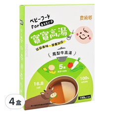 農純鄉 台灣公司貨 寶寶高湯 鳳梨牛 6個月以上 4包, 600g, 4盒