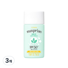 에뛰드 선프라이즈 마일드 에어리 피니쉬 선밀크 SPF50+ PA++++, 3개, 55ml