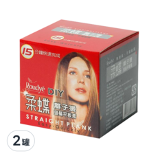 柔蝶 DIY 離子燙平板膏, 15分鐘快速完成, 無臭味不傷髮質, 180ml, 2罐