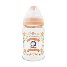 Simba 小獅王辛巴 蘿蔓晶鑽寬口葫蘆玻璃小奶瓶 0個月以上, 咖啡, 180ml, 1個