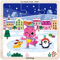 유아용 핑크퐁 사계절 퍼즐 겨울, 1개, 9피스