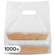 코멧 다용도 무지 HDPE 비닐 쇼핑백 소형, 반투명, 1000개 반투명, 1000개