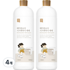 쉼표365 베이킹소다 식기세척기 액체 세제, 1000ml, 4개