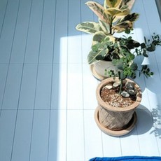 生活UP研究所原木紋路甲板磁磚組裝式地板, 天藍色, 1個