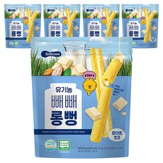 베베쿡 유기농 빼빼롱뻥 화이트초코, 55g, 5개