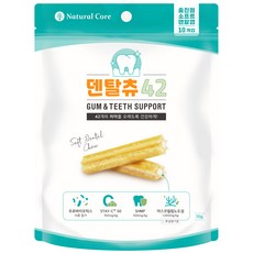 네츄럴코어 덴탈츄42, 치아 건강, 7g, 10개 - 코코넛츄잉스틱