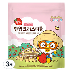 어니스트에프엔비 뽀로로 한입 크리스피롤 딸기, 60g, 3개 60g, 3개