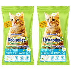 데오토일렛 제로 캣 화장실 패드 10p, 750ml, 2개, 네츄럴가든향