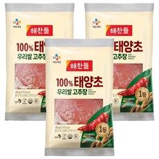 해찬들 100% 태양초 우리 쌀 고추장 봉, 500g, 3개