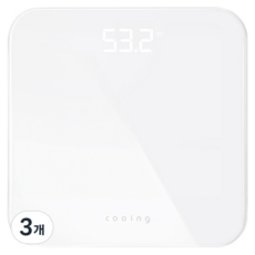 쿠잉전자 디지털 LED 체중계, BDS-260WH, 화이트, 3개