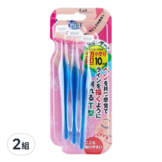 KAI 貝印 House 迷你修眉刀 T型 3件組, 藍色, 2組