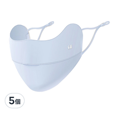 GOLOV.EJOy 冰絲防曬口罩, UPF50+ 防曬防紫外線, 5個, 藍色