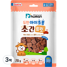 듀먼 애완동물 아이초롱 소간트릿 간식, 소간, 70g, 3개
