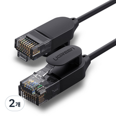 유그린 울트라 슬림 CAT6A 기가 랜선, 2개, 5m