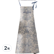 데코뷰 뜨왈 봉쥬르 자수 앞치마, 블루, 2개