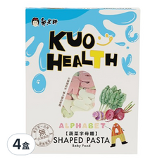 郭老師 純手工無添加寶寶蔬果字母麵 字母麵 8個月以上 150g 4盒