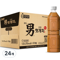 광동제약 진한 헛개차 무라벨 그린, 1.5L, 24개