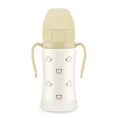 그로미미 원터치 스테인리스 빨대컵 300ml, 1개, 돗꼼버터