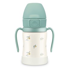 그로미미 원터치 스테인리스 올리브 빨대컵 200ml, 1개, 피스타치오 1개, 올리브 피스타치오
