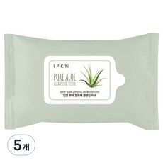 입큰 휴대용 퓨어 알로에 클렌징 티슈, 20매입, 5개