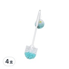 多麼潔 圓型浴廁刷, 圓型刷頭清潔無死角, 耐用PP刷毛, 止滑握把, 圓型, 4支