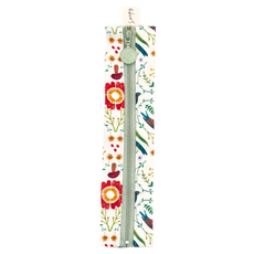 in Blooom 印花樂 x Soupy Tang 拉鏈餐具袋 含餐具 棉 聚酯纖維 尼龍拉鏈 竹餐具 W6 x L26 cm 台灣製, 森林萬花筒, 1組