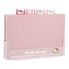 CHEFMADE學廚 Hello Kitty分類菜板套裝,可愛粉色系,多功能砧板含支架, 1個