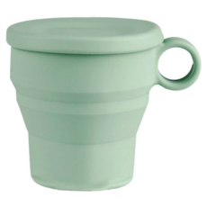 SiliPot 頂級白金矽膠摺疊杯, 耐冷耐熱-40°C~250°C, 薄荷綠, 1個