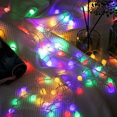 [쿠팡수입] 크리스마스 LED 앵두 줄 전구 100구 + 리모컨, 멀티