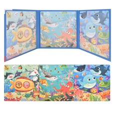 水平折疊磁性遊戲益智書海洋生物, 48件, 1組