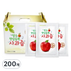 영주햇살듬뿍 사과즙, 100ml, 200개 5000ml, 4개