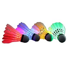 마샤투 배드민턴 야광 LED 셔틀콕 깃털, 4개