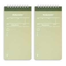 뮤니드 잇 스프링 만년 상철 100일 스터디 플래너 노트, 카키, 2개