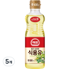 해표 맑고 신선한 식용유, 900ml, 5개