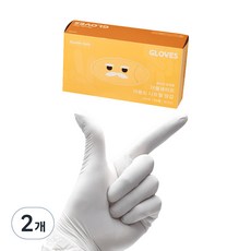 더블세이프 다용도 니트릴장갑 100p, 화이트, 미니(XS), 2개
