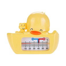 PiYOPiYO 黃色小鴨 兩用水溫計, 測水溫、嬰兒房兩用，可愛小鴨造型, 黃色