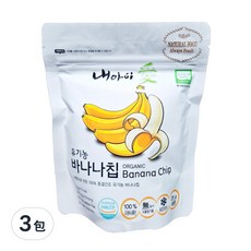 Naeiae 幼兒水果乾 香蕉, 100%新鮮水果製成, 無添加任何調味, 冷凍技術保留水果營養, 25g, 3包