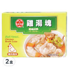 牛頭牌 雞湯塊 雞肉風味 6入 Set, 66g, 2盒