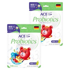 ACE SUPER KIDS 33億 益生菌軟糖, 青蘋果口味, 德國進口, 無人工色素/香料/防腐劑, 39.2g, 2袋