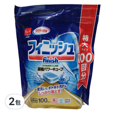 finish 超大量洗碗機專用餐具清潔錠 100顆, 500g, 2包