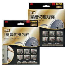 3M Scotch 多用途隔音防撞泡棉 各類吸撞隔音,防止冷暖氣外洩, 防蚊蟲,防風,抗溼氣,適用間隙1-3mm, #2360, 2盒