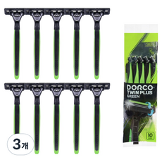 DORCO 多可樂客 Twin Plus Green一次性刮鬍刀, 3個, 10入