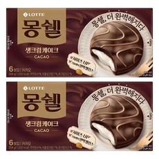 LOTTE 樂天 生奶油巧克力派 可可口味, 204g, 2盒