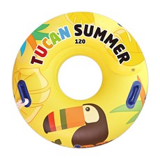 TUCAN 圓形充氣泳圈 120cm, 1個, 黃色
