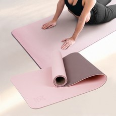 ALEAF TPE雙面瑜珈墊, 玫瑰粉, 1入